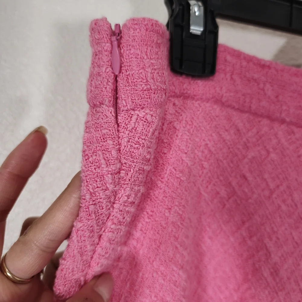 New Zara Long Textured A Line Barbie Pink Maxi Flounce Skirt 2929/469  Size XL‎ - Picture 8 of 12